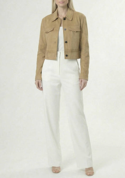 women's wren whipstitch jacket in tan