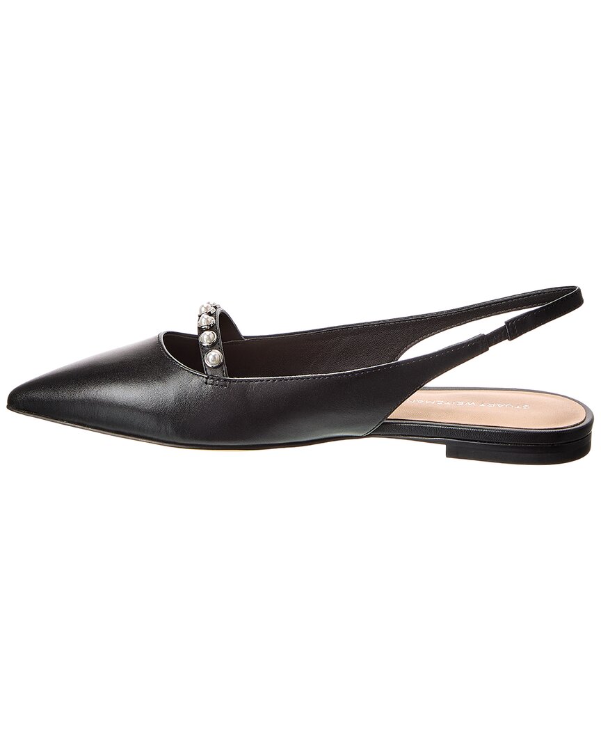 pearl leather slingback flat