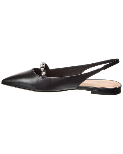 pearl leather slingback flat