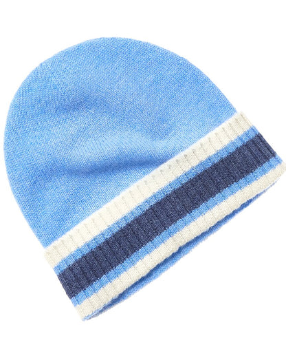 striped rib cuff jersey cashmere hat