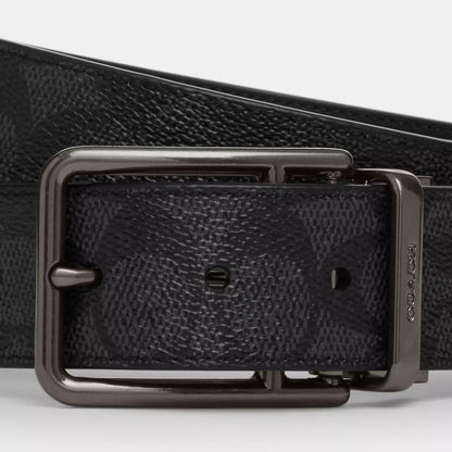 double bar buckle cut to size reversible belt, 38 mm