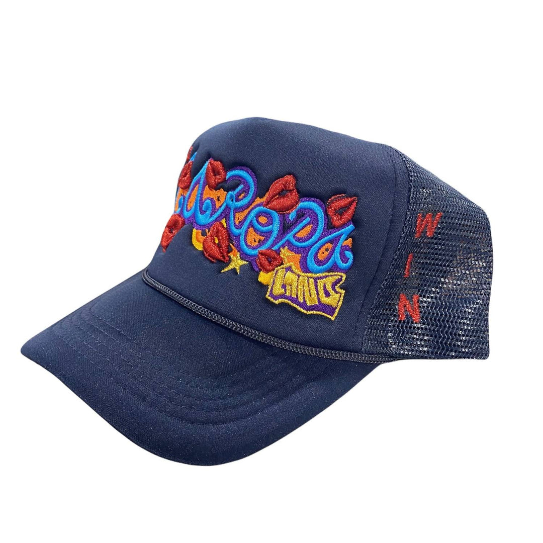 men's store front trucker hat in navy