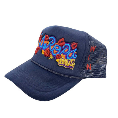 men's store front trucker hat in navy