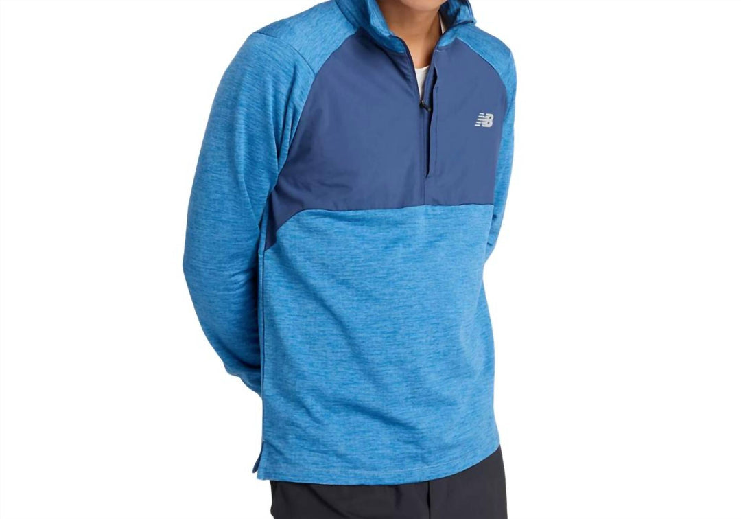 heat grid 1/2 zip jacket in heron blue