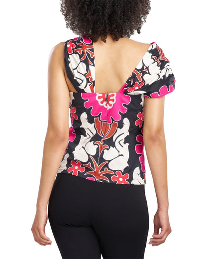 talitha poplin asymmetrical halter top