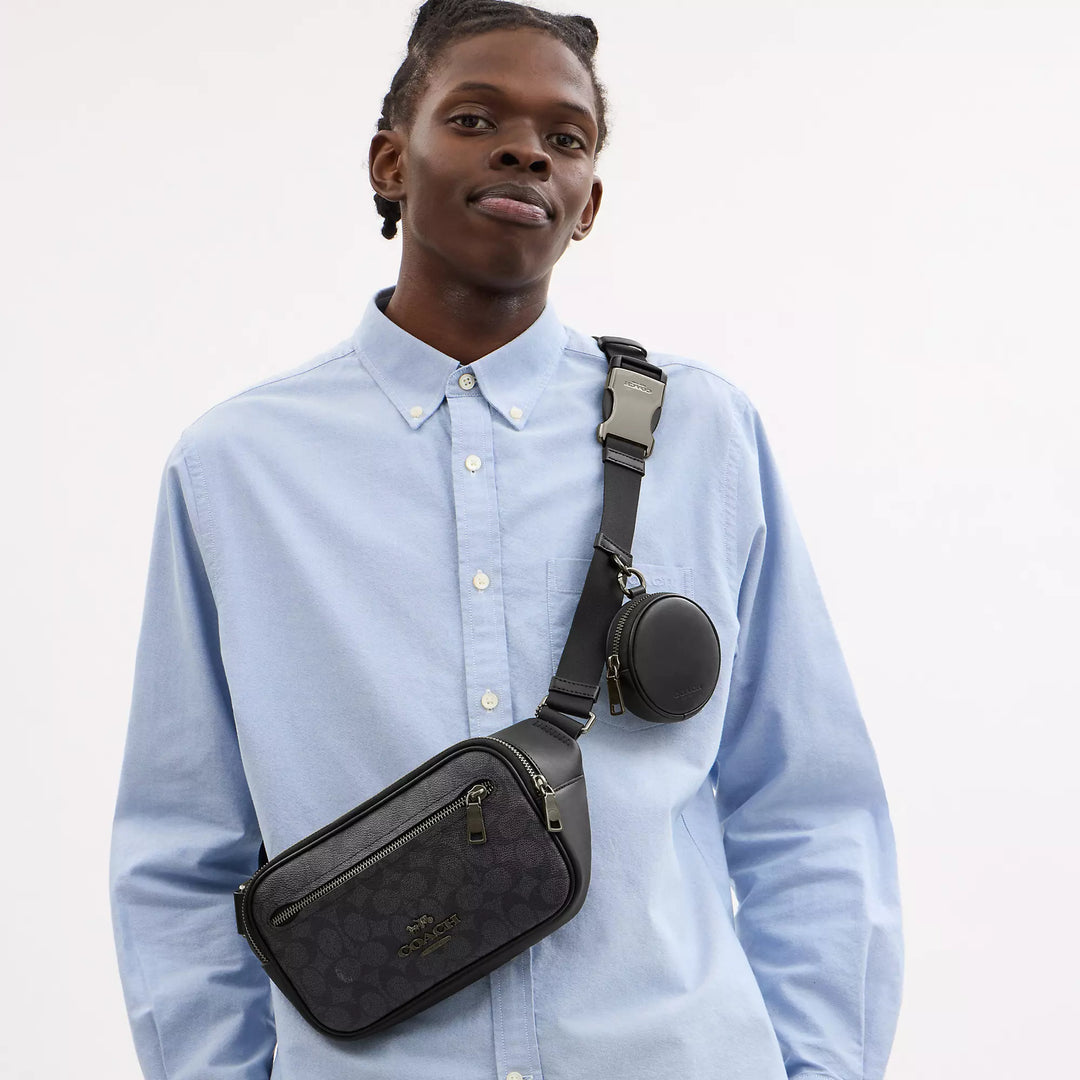elias belt bag in signature canvas