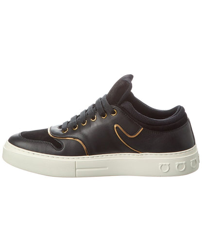 ferragamo beck suede & leather sneaker
