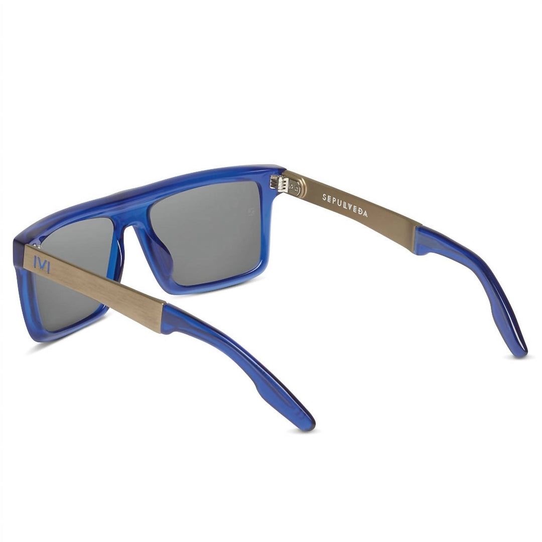 men's sepulveda sunglasses in matte midway blue-antique brass/pacific blue