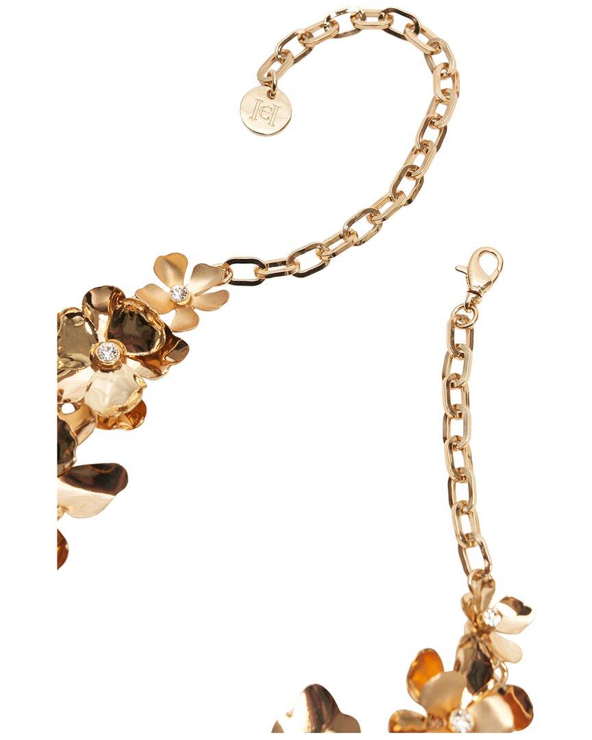 cz metal flower necklace