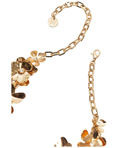 cz metal flower necklace