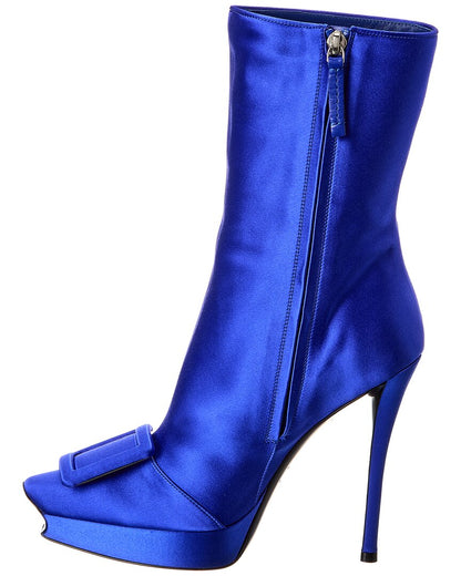 satin platform boot