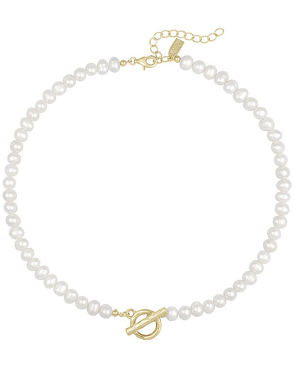 14k plated 6mm pearl vacation mode necklace