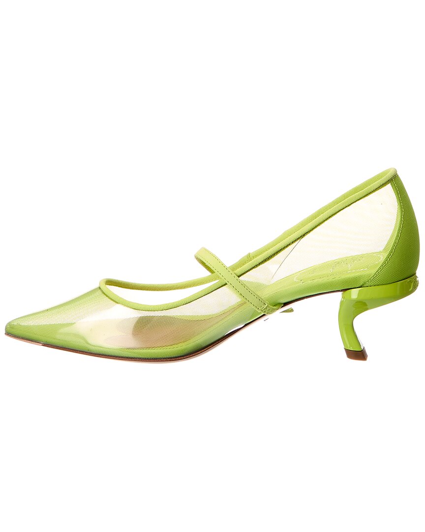 virgule mesh & suede pump