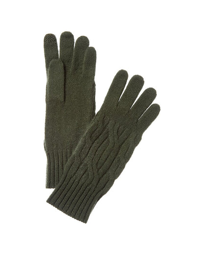 wide cable cashmere gloves