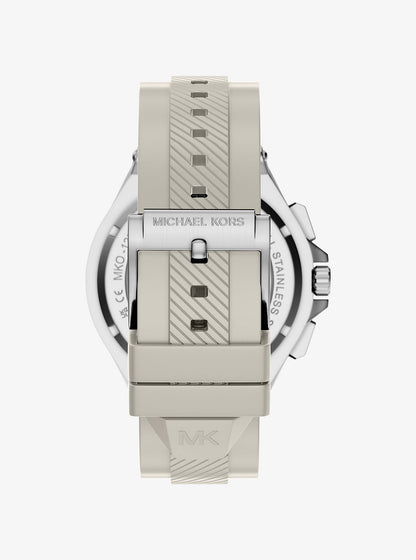 oversized lennox silver-tone and silicone watch