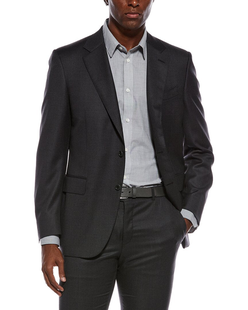 2pc wool suit with flat front pant