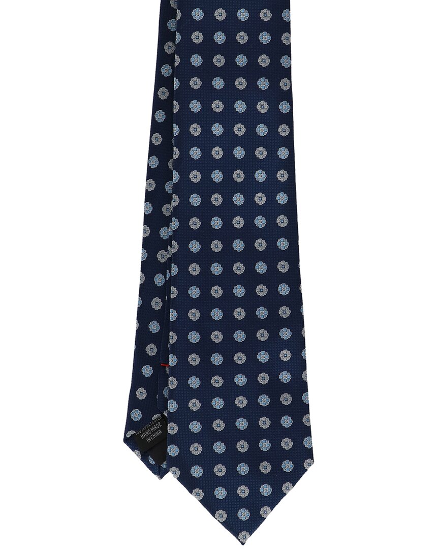 navy flower dot tie