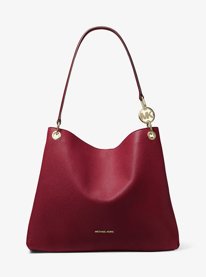 christina large pebbled leather shoulder bag