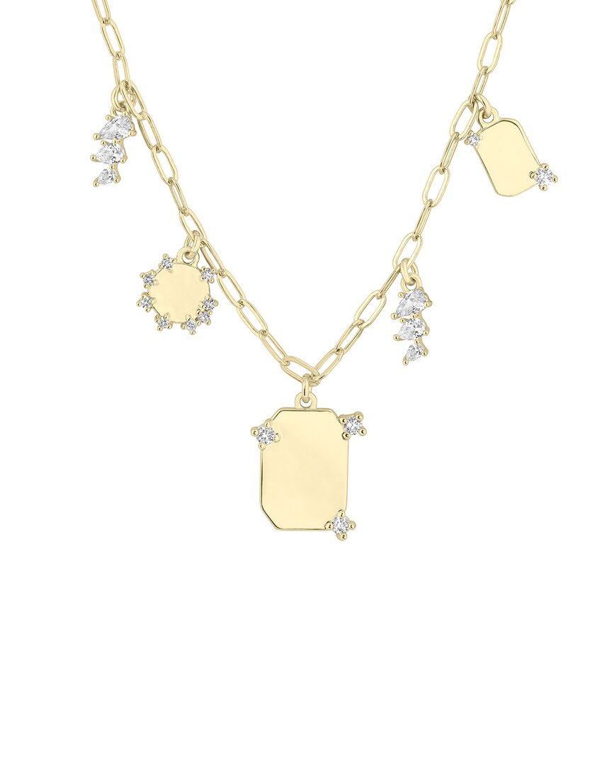 14k plated cz cosmo charm necklace