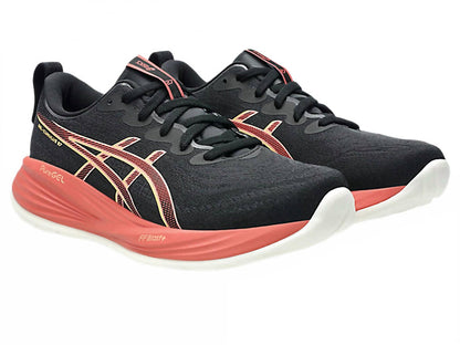 women's gel-cumulus 27 running shoes in black/orange glow