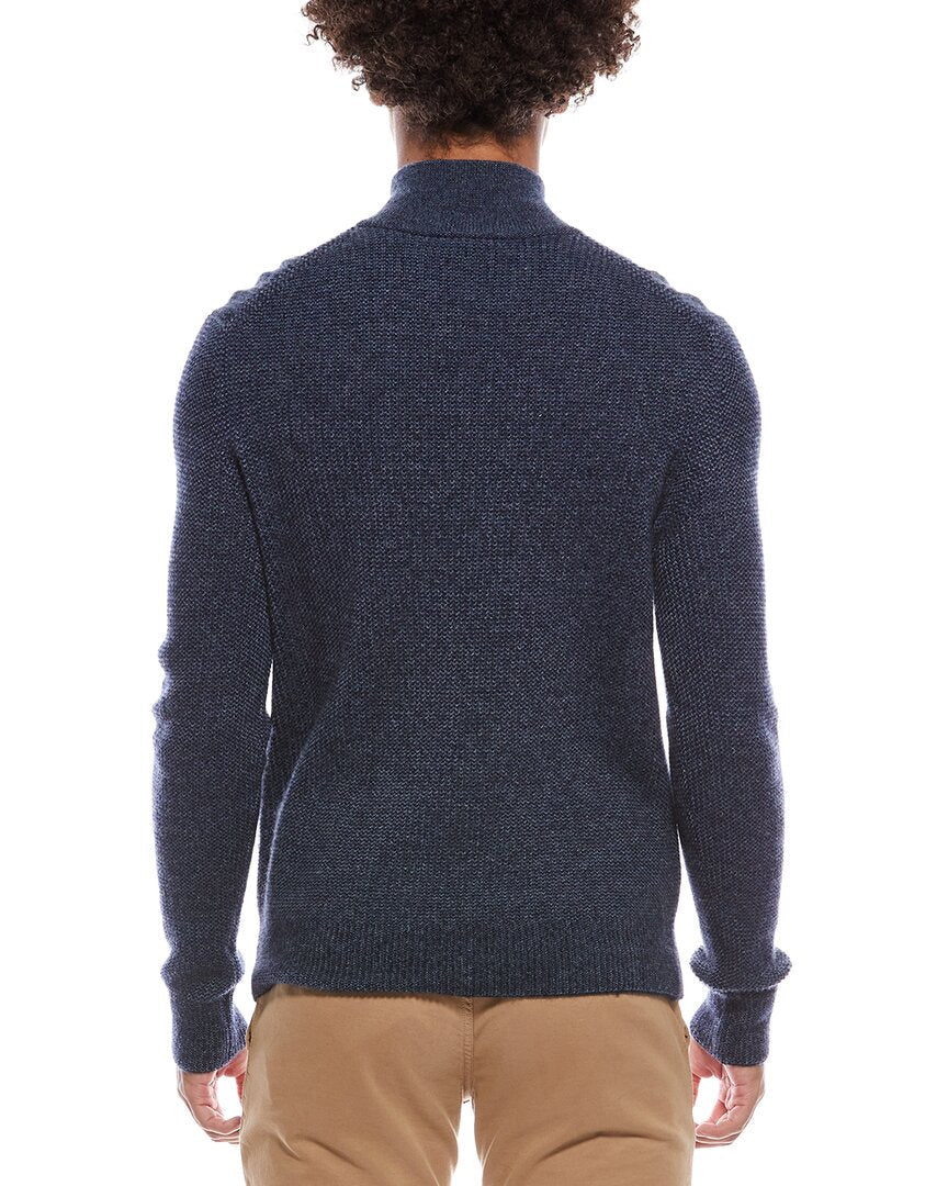feeder pique zip cashmere sweater
