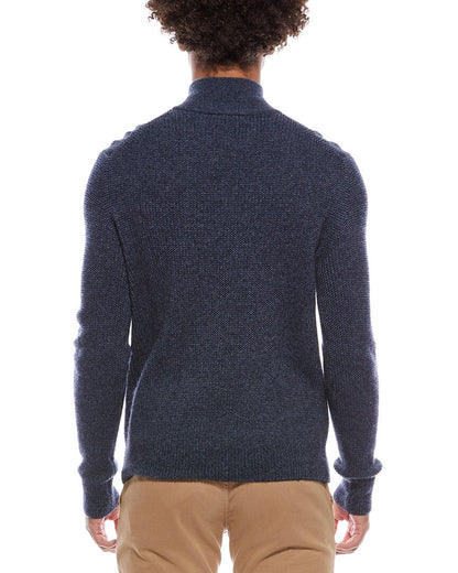 feeder pique zip cashmere sweater