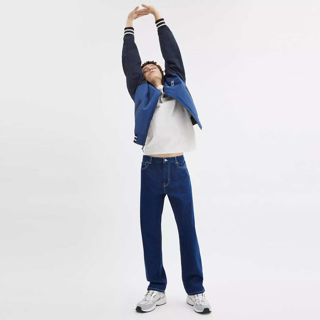 straight fit denim jeans