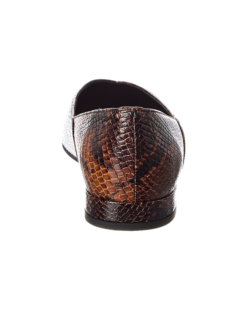 parma snake-embossed leather flat