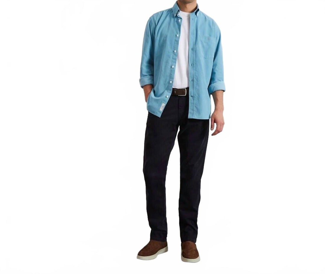 stretch cotton chinos in navy blue