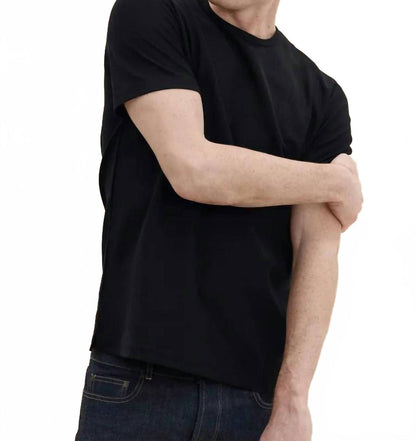 pique crew neck t-shirt in black