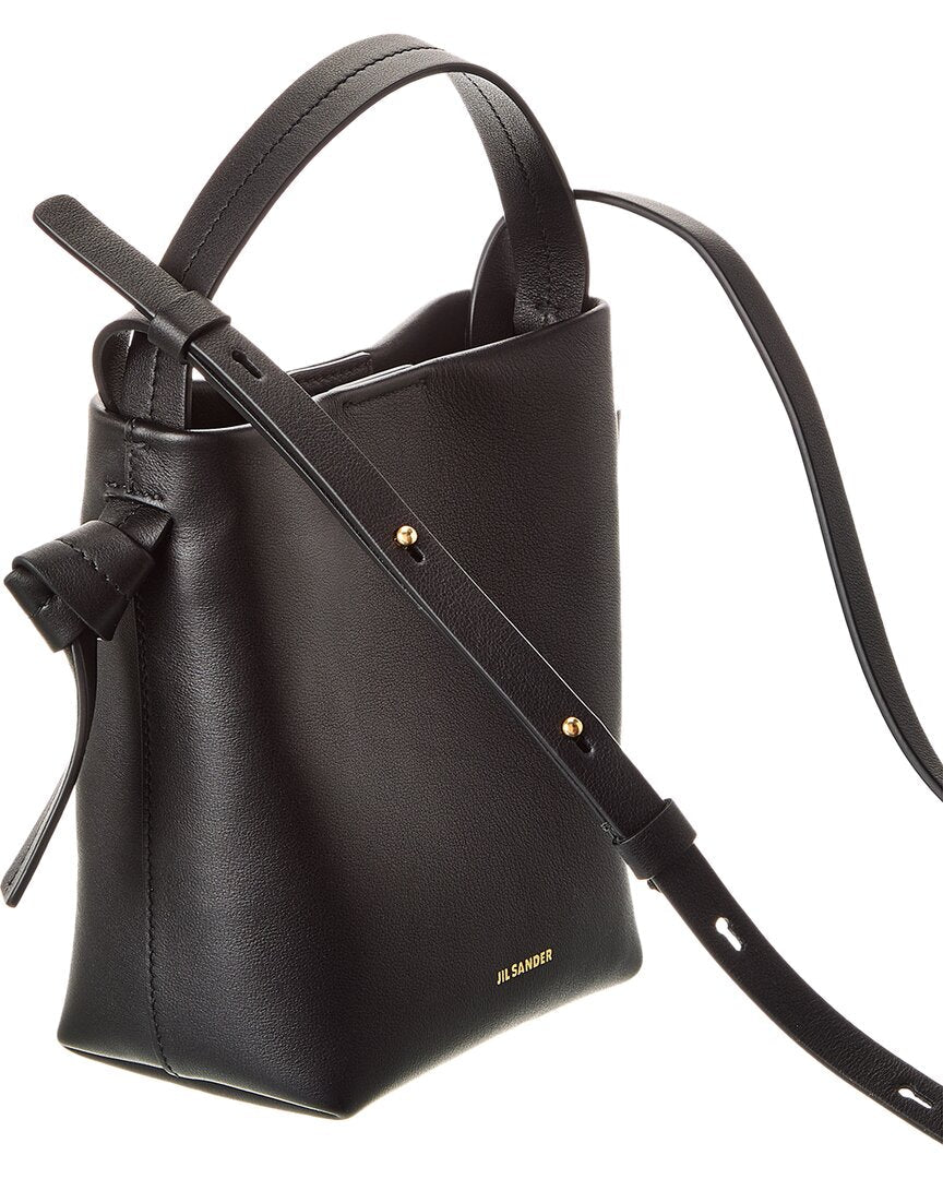 logo leather bucket bag