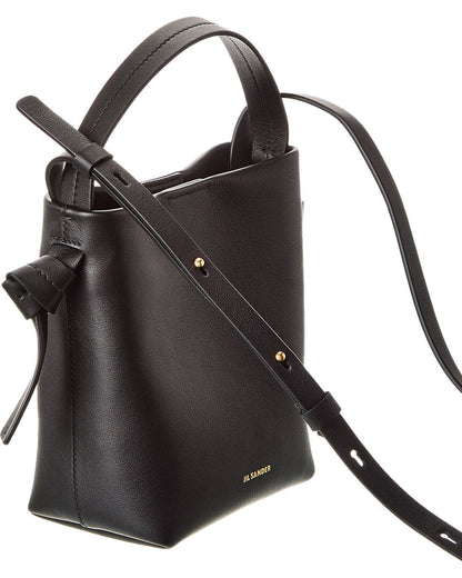 logo leather bucket bag