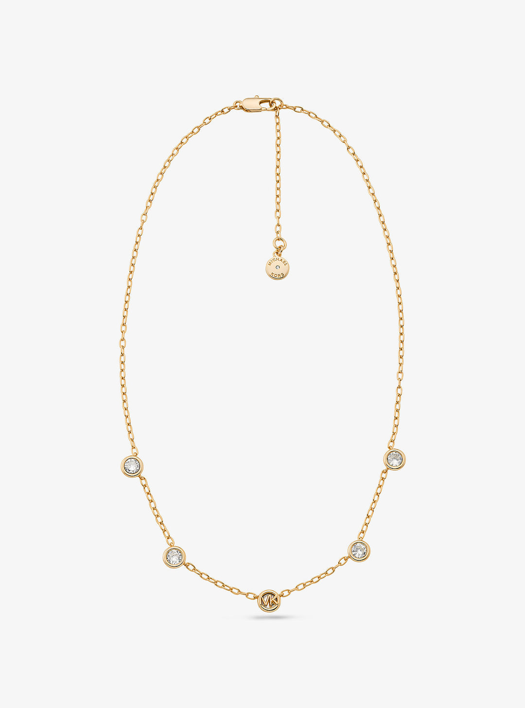 logo bezeled pavé necklace