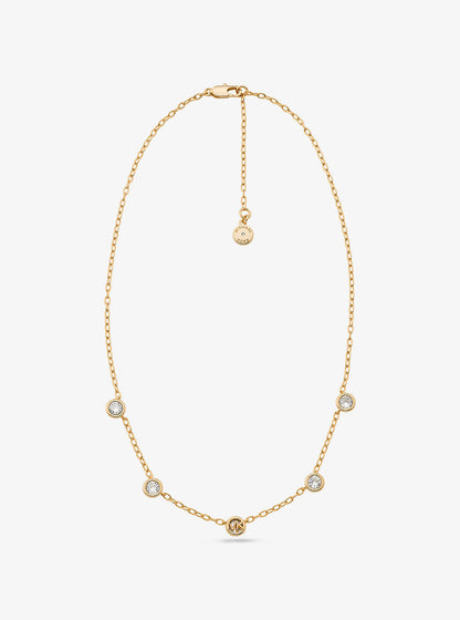 logo bezeled pavé necklace