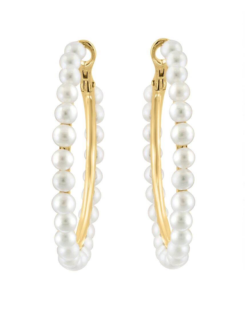14k over silver 3.5mm pearl earrings