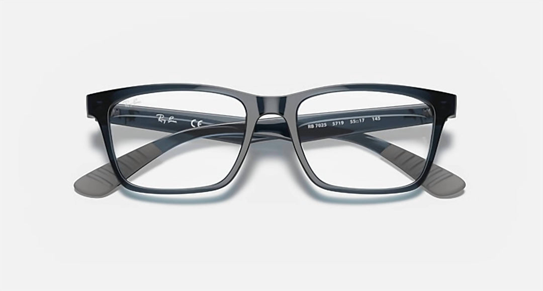 men's square eyeglasses in blue