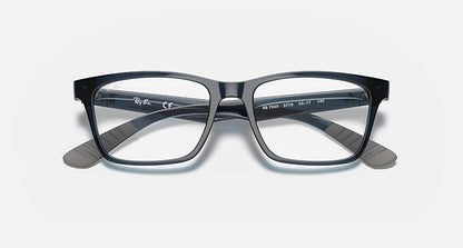 men's square eyeglasses in blue
