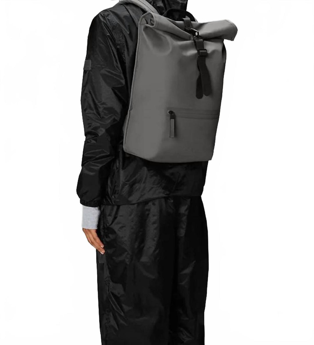 women's rolltop rucksack bag in grey