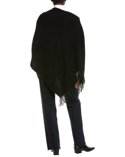 shaker stitch fringe wool & cashmere-blend topper