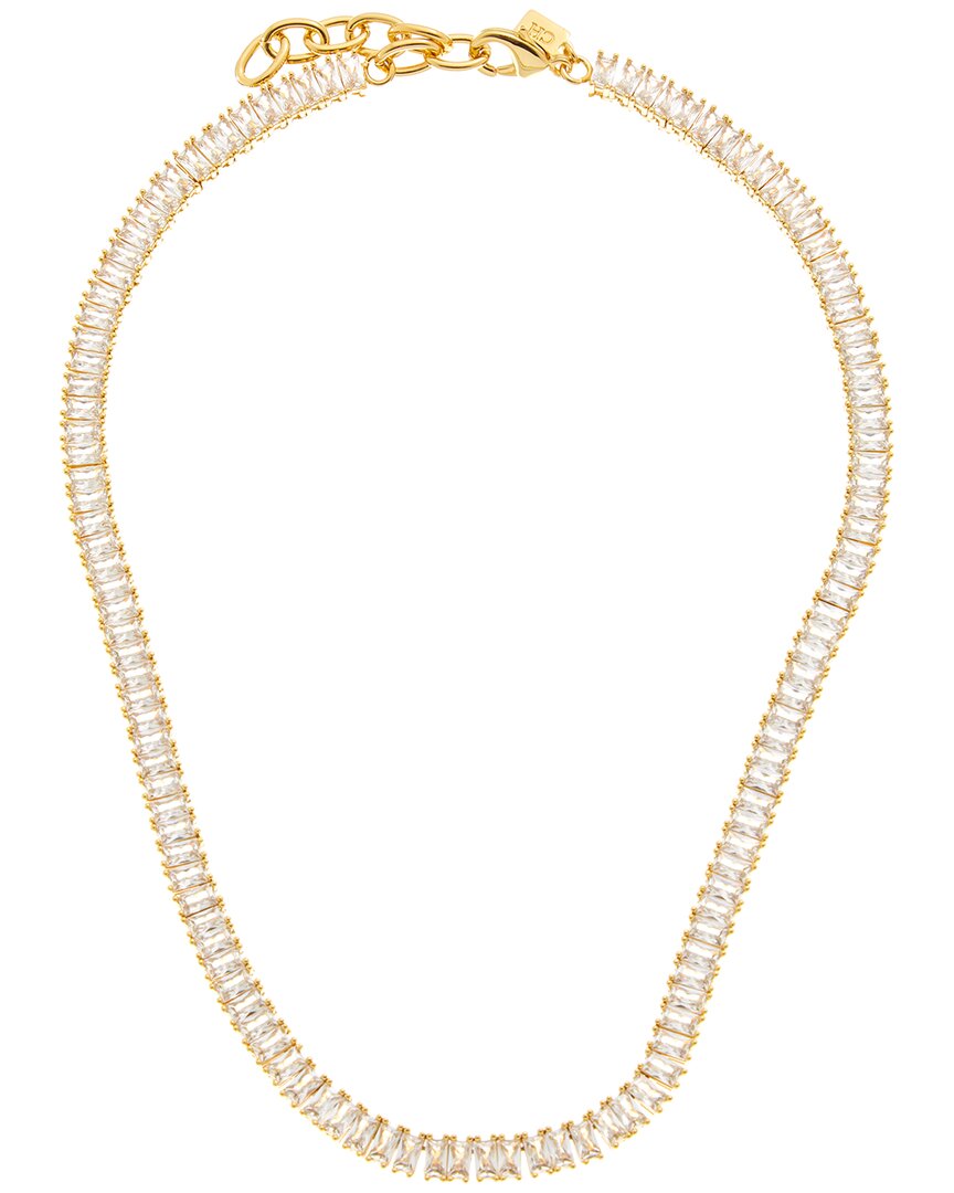 18k plated cz statement necklace