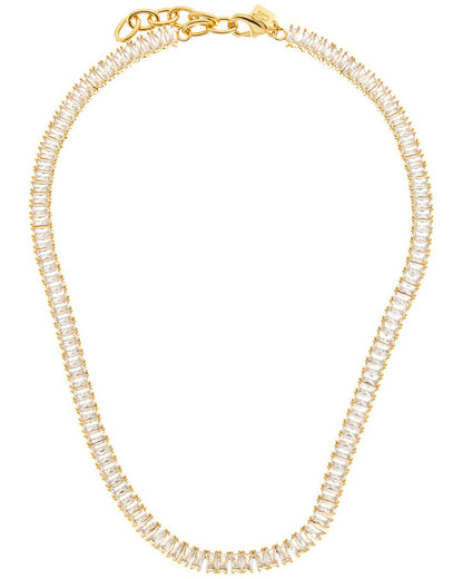 18k plated cz statement necklace