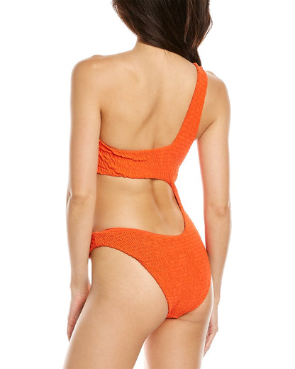 one-shoulder cutout one-piece