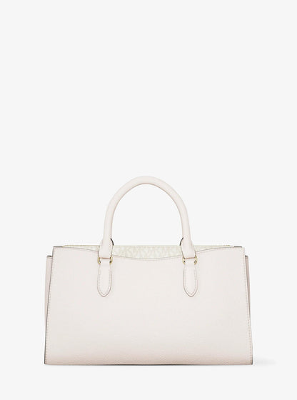 arden medium leather top-zip satchel