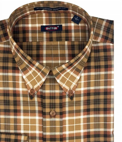men's marsh non-iron cotton sport shirt in brown