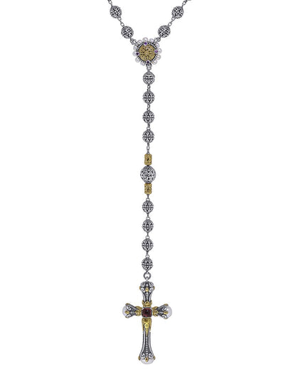 kleos 18k & silver gemstone pearl necklace