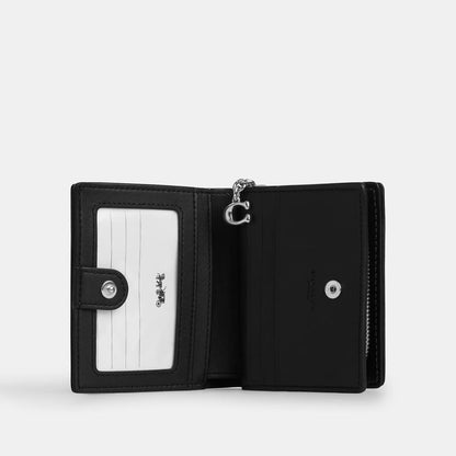 snap wallet in signature denim