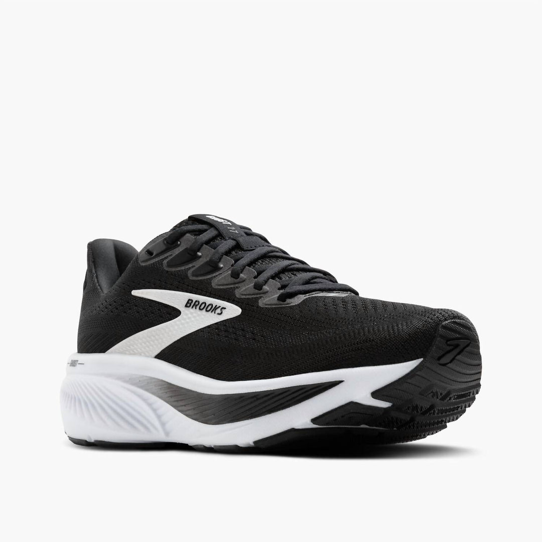 women's ghost 17 running shoes - wide in black/grey/white