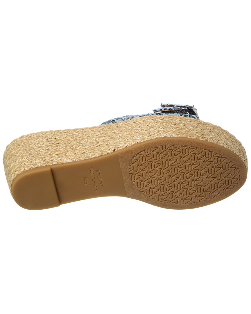 june 75 leather & canvas wedge slide