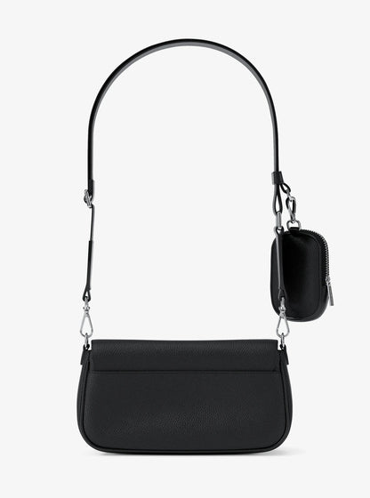 jet set travel small pebbled leather crossbody bag with pouch