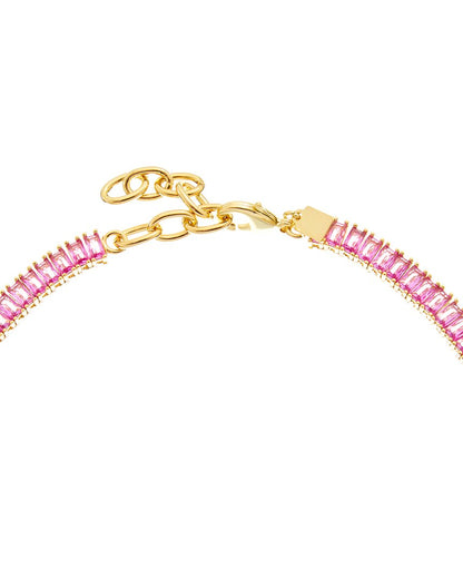 18k plated cz statement necklace